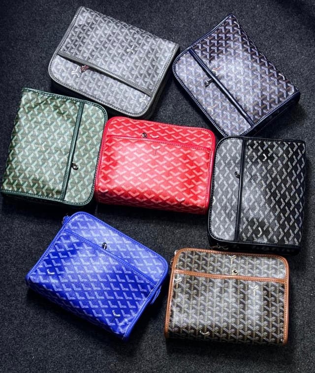 Goyard-Inspired Pattern Clutch Bag